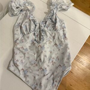 LoveShackFancy Floral Ruffle Swimsuit